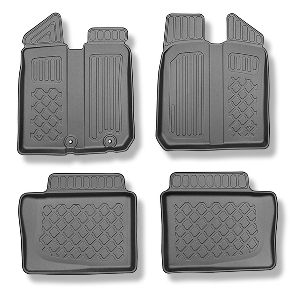 Tapis de sol en TPE adapté pour Dacia Spring BBG SUV (03.2021-2024) - tapis de voiture - noir