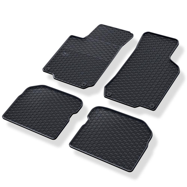 Tapis de sol en caoutchouc adapté pour Seat Leon I Hayon (1999-2005) - tapis de voiture - noir - 4 pcs.