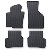 Tapis de sol en caoutchouc adapté pour Volkswagen Passat B6 Berline, SW (2005-2010) - tapis de voiture - noir - 4 pcs.