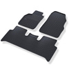Tapis de sol en caoutchouc adapté pour Renault Scenic II Monospace (2003-2009) - tapis de voiture - noir - 3 pcs.
