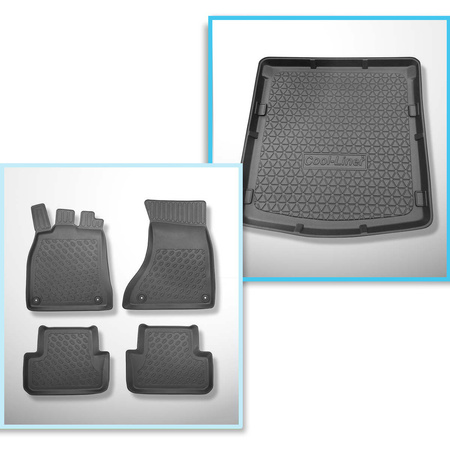 Kit tapis de coffre et tapis de voiture TPE PREMIUM pour: Audi A5 8TA Coupé (2009-09.2016)