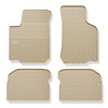 Tapis de sol en caoutchouc adapté pour Volkswagen Bora I Berline, SW (1997-2005) - tapis de voiture - beige - 4 pcs.