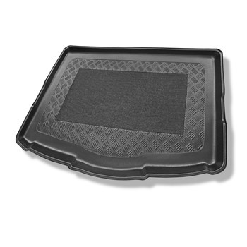 Tapis de coffre adapté pour Nissan Qashqai II J11 Crossover (02.2014-05.2021) - bac de coffre - protection de coffre voiture - coffre inférieur ; avec kit de réparation (Acenta & Tekna) & tous les modèles (Visia); avec roue de secours taille normale; sans