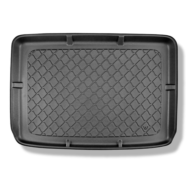 Tapis de coffre adapté pour Skoda Yeti SUV (06.2009-11.2017) - bac de coffre - protection de coffre voiture - coffre supérieur ; avec roue de secours taille normale