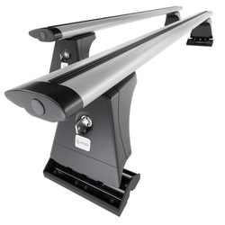 Barres de toit en aluminium adapté pour Volvo V40 Break (1996-2004) - Porte-Bagages de Voiture argent - points de montage - (suivant le modèle de voiture ils peuvent se situer à différents endroits)