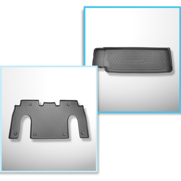 Kit tapis de coffre et tapis de voiture TPE pour: Tesla Model X SUV (01.2021-....) - 6 posti;II rangée;pour la 3ème rangée de sièges