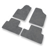 Tapis de Sol Velours adapté pour Peugeot Partner I Van (1997-2010) - Premium tapis de voiture - gris