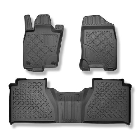 Tapis de sol en TPE adapté pour Mercedes-Benz Classe X 470 Pick-Up (12.2015-10.2022) - sans extincteur de la part du passager - tapis de voiture - noir