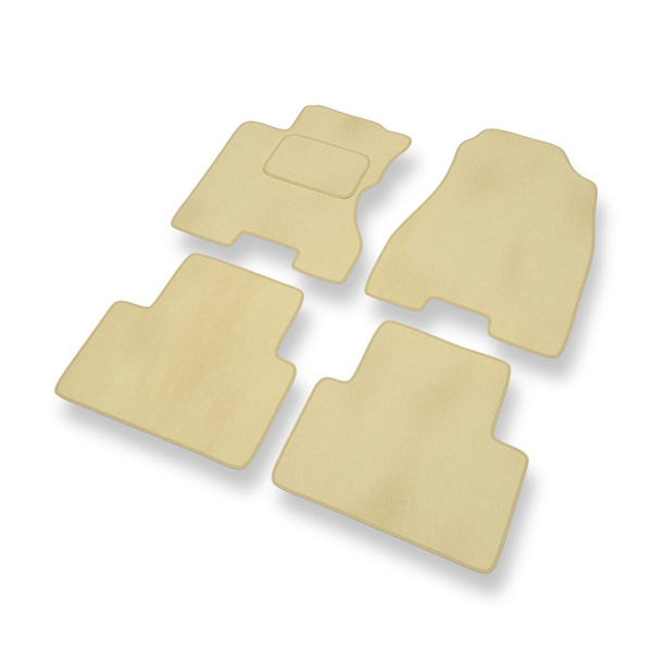 Tapis de Sol Velours adapté pour Renault Koleos I SUV (2008-2015) - Premium tapis de voiture - beige