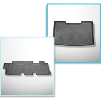 Kit tapis de coffre et tapis de voiture TPE pour: Volkswagen Caravelle T6, T6.1 