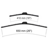 Balais d'essuie-glace de pare-brise adaptés pour Kia Sorento III, IV SUV (02.2015-....) - balais plat