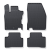 Tapis de sol en caoutchouc adapté pour Nissan Qashqai II (2014-2021) - tapis de voiture - noir