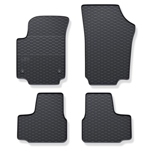 Tapis de sol en caoutchouc adapté pour Volkswagen up! Hayon (2011-2023) - tapis de voiture - noir - 4 pcs.