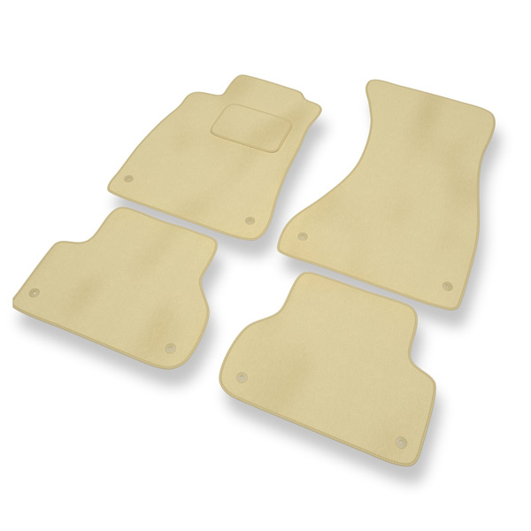 Tapis de Sol Velours adapté pour Audi A4 B9 Avant, Berline (2015-2024) - Premium tapis de voiture - beige