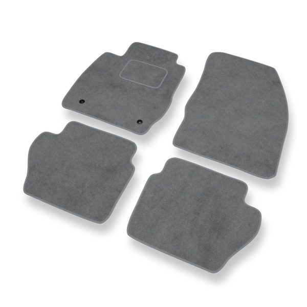 Tapis de Sol Velours adapté pour Ford Fiesta VI Hayon, Van (2008-2012) - Premium tapis de voiture - gris