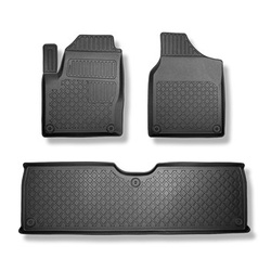 Tapis de sol en TPE adapté pour Ford Galaxy I Monospace (12.2015-10.2022) - 5 ou 7 sièges; sans la troisième rangée de sièges - tapis de voiture - noir