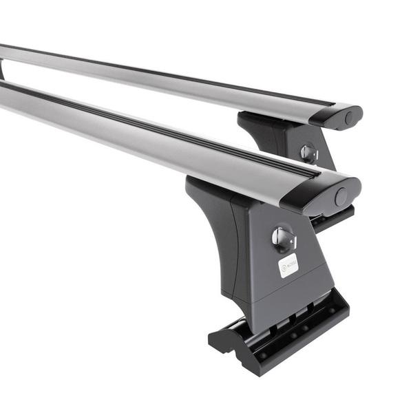 Barres de toit en aluminium adapté pour Subaru Tribeca B9 SUV (2006-2007) - Porte-Bagages de Voiture argent - points de montage - (suivant le modèle de voiture ils peuvent se situer à différents endroits)