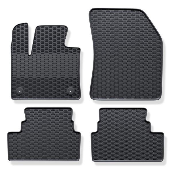 Tapis de sol en caoutchouc adapté pour Peugeot 3008 II SUV (2016-2024) - tapis de voiture - noir - 4 pcs.