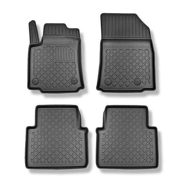 Tapis de sol en TPE adapté pour Opel Crossland X, A SUV (06.2017-07.2024) - tapis de voiture - noir