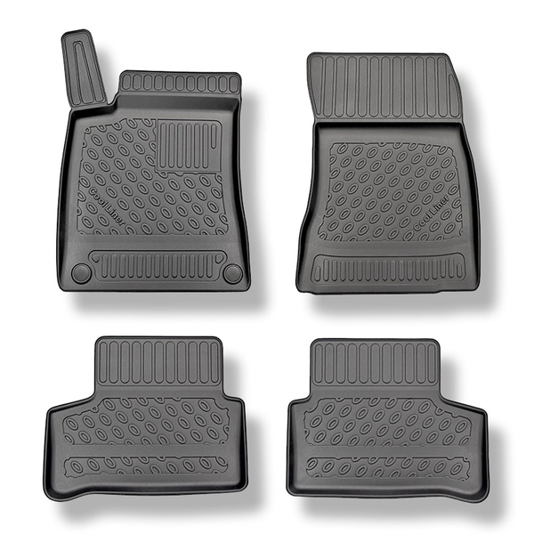 Tapis de sol en TPE adapté pour Mercedes-Benz Classe A W177, V177 Hayon, Berline (05.2018-....) - aussi pour la version hybride - tapis de voiture - noir