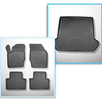 Kit tapis de coffre et tapis de voiture TPE PREMIUM pour: Volvo XC90 I SUV (2002