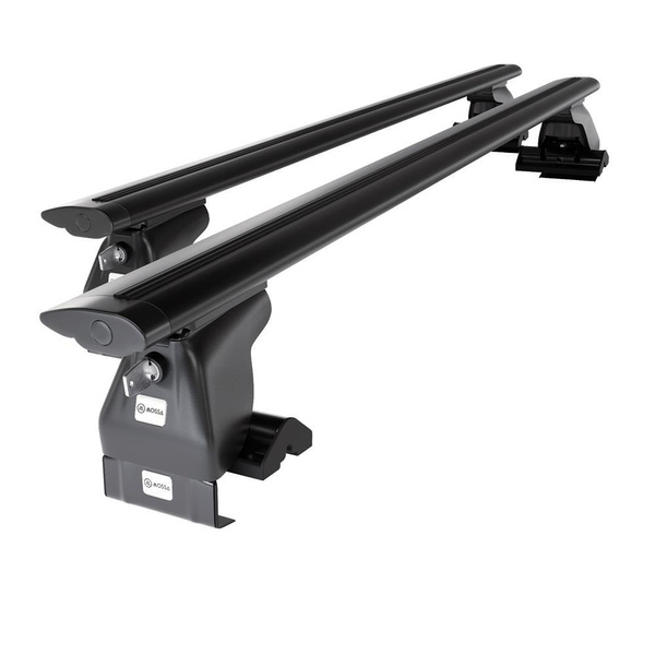 Barres de toit en aluminium adapté pour Kia Shuma Hayon (2001-2004) - Porte-Bagages de Voiture noir - toit normal