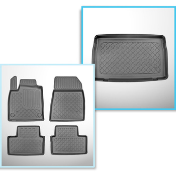 Kit tapis de coffre et tapis de voiture TPE pour: Mitsubishi Colt VII Hayon (10.