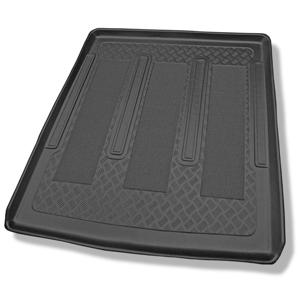 Tapis de coffre adapté pour Renault Grand Espace IV Monospace (10.2002-12.2014) - bac de coffre - protection de coffre voiture - 5/7 places (possibilité de découper les ouvertures pour les sieges de 3e rangée)