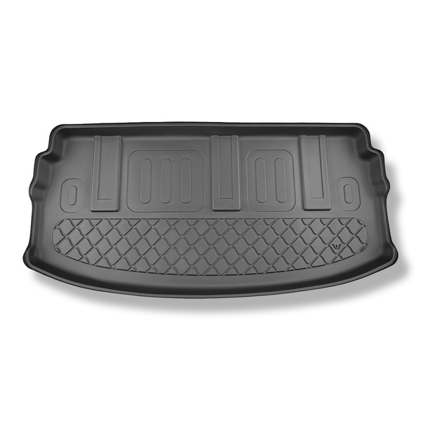 Tapis de coffre adapté pour Maxus Mifa 9 Monospace (06.2022-....) - bac de coffre - protection de coffre voiture - 7 places; derriere 3e rangée de sieges; troisième rangée décalée vers l'avant (longueur du tapis 62 cm)