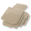 Tapis de sol en caoutchouc adapté pour Volkswagen New Beetle Hayon, Cabriolet (1998-2010) - tapis de voiture - beige - 4 pcs.