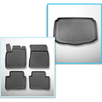 Kit tapis de coffre et tapis de voiture TPE pour: Nissan Qashqai III Mild Hybrid