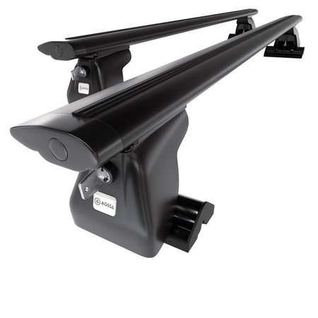 Barres de toit en aluminium adapté pour Opel Vivaro A Van (2007-2014) - Porte-Bagages de Voiture noir - points de montage - (suivant le modèle de voiture ils peuvent se situer à différents endroits)
