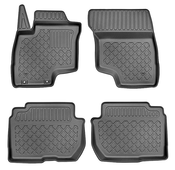 Tapis de sol en TPE adapté pour Mitsubishi Outlander III PHEV Hybrid SUV (2020-2022) - tapis de voiture - noir