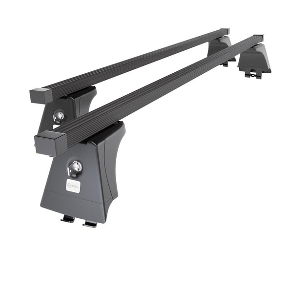 Barres de toit en acier adapté pour Renault Megane mk II Hayon (2002-2009) - Porte-Bagages de Voiture noir - points de montage - (suivant le modèle de voiture ils peuvent se situer à différents endroits)