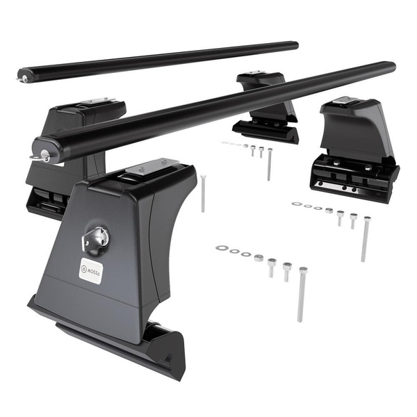 Barres de toit en aluminium adapté pour BMW 7 G11 Berline (2015-2022) - Porte-Bagages de Voiture noir - points de montage - (suivant le modèle de voiture ils peuvent se situer à différents endroits)