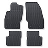 Tapis de sol en caoutchouc adapté pour Opel Corsa D Hayon (2006-2014) - tapis de voiture - noir - 4 pcs.