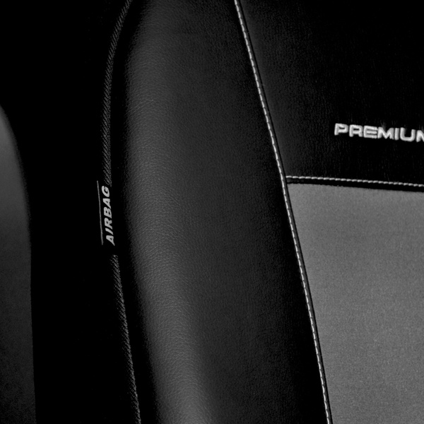 Housses de siège sur mesure adaptées pour Peugeot Partner II Van (2008-2018) seulement les sièges avant - deux simple - housse siege voiture - couverture siege - gris