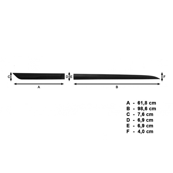 Plaques noires latérales de voiture Suzuki Vitara SUV (2015-....) - (longueur des protections: 986mm; 618mm)