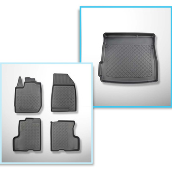 Kit tapis de coffre et tapis de voiture TPE pour: Dacia Duster II SUV (01.2018-....) - entraînement 2 roues; aussi pour la version LPG (TC e 100 LPG)