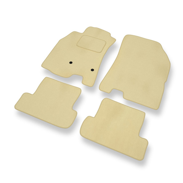 Tapis de Sol Velours adapté pour Renault Megane III Coupé, Estate, Hayon (2008-2016) - Premium tapis de voiture - beige