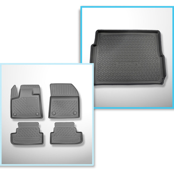 Kit tapis de coffre et tapis de voiture TPE pour: Peugeot 3008 II Hybrid SUV (09