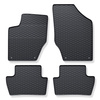 Tapis de sol en caoutchouc adapté pour Peugeot 308 I Hayon, Berline, SW (2007-2015) - tapis de voiture - noir - 4 pcs.