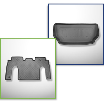 Kit tapis de coffre et tapis de voiture TPE pour: Tesla Model X SUV (01.2021-...