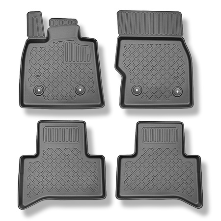 Tapis de sol en TPE adapté pour Alfa Romeo Stelvio Type 949 SUV (01.2017-....) - Mild Hybrid - tapis de voiture - noir