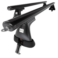 Barres de toit en aluminium adapté pour Alfa Romeo 166 Berline (2004-2007) - Porte-Bagages de Voiture noir - toit normal