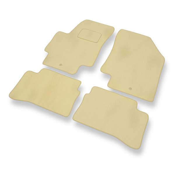 Tapis de Sol Velours adapté pour Hyundai Accent III Berline (2006-2011) - Premium tapis de voiture - beige