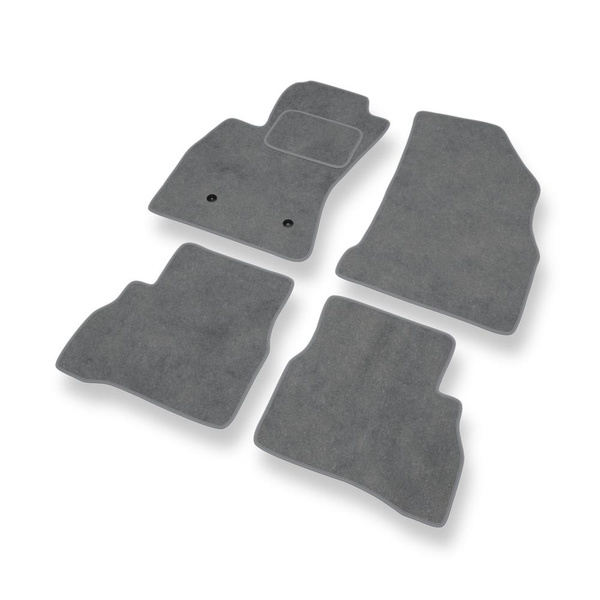 Tapis de Sol Velours adapté pour Fiat Doblo II Van (2010-2022) - Premium tapis de voiture - gris