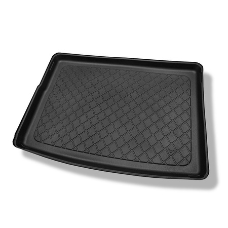 Tapis de coffre adapté pour Opel Astra K Hayon (11.2015-12.2021) - bac de coffre - protection de coffre voiture - coffre supérieur ; avec roue de secours à usage temporaire