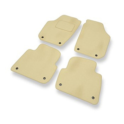 Tapis de Sol Velours adapté pour Skoda Praktik I Van (2007-2015) - Premium tapis de voiture - beige