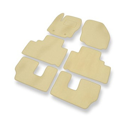 Tapis de Sol Velours adapté pour Ford S-Max I Monospace (2006-2015) - Premium tapis de voiture - beige